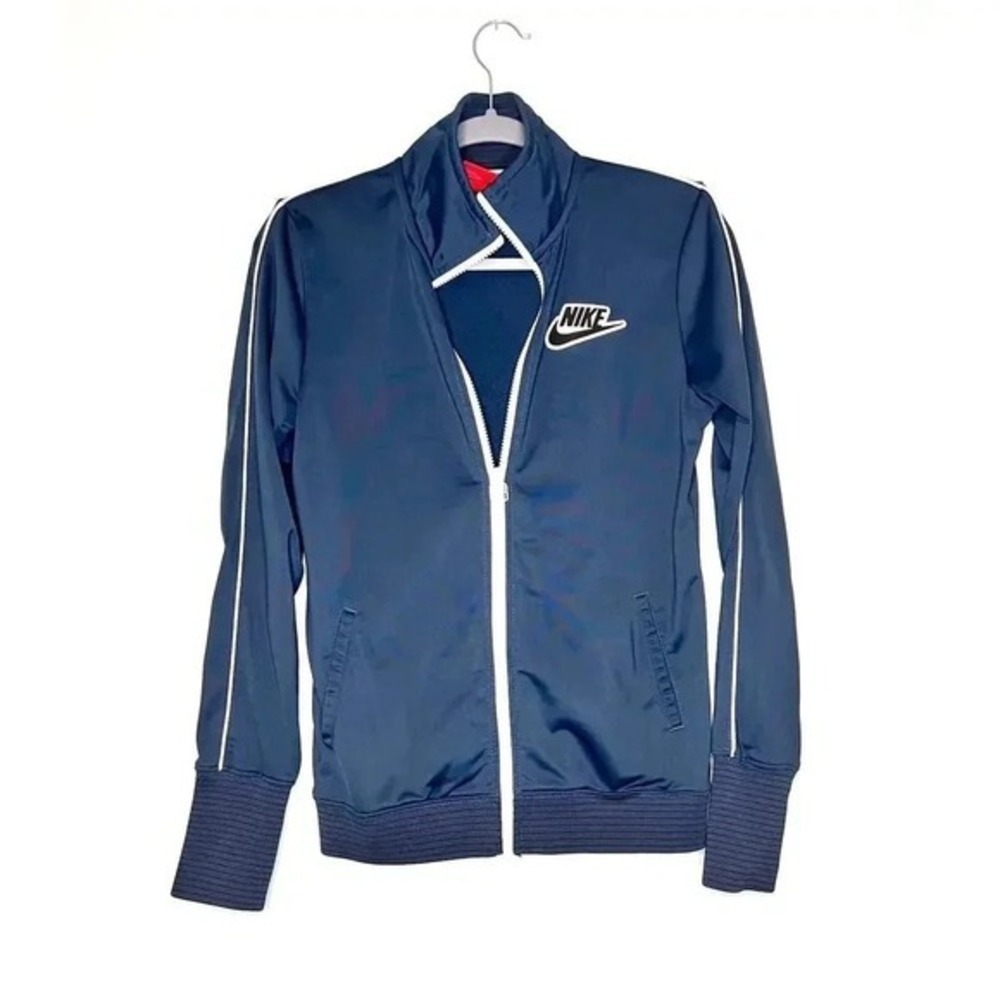 Nike track  Jacket women's Small Blue‎ Collared Full zip